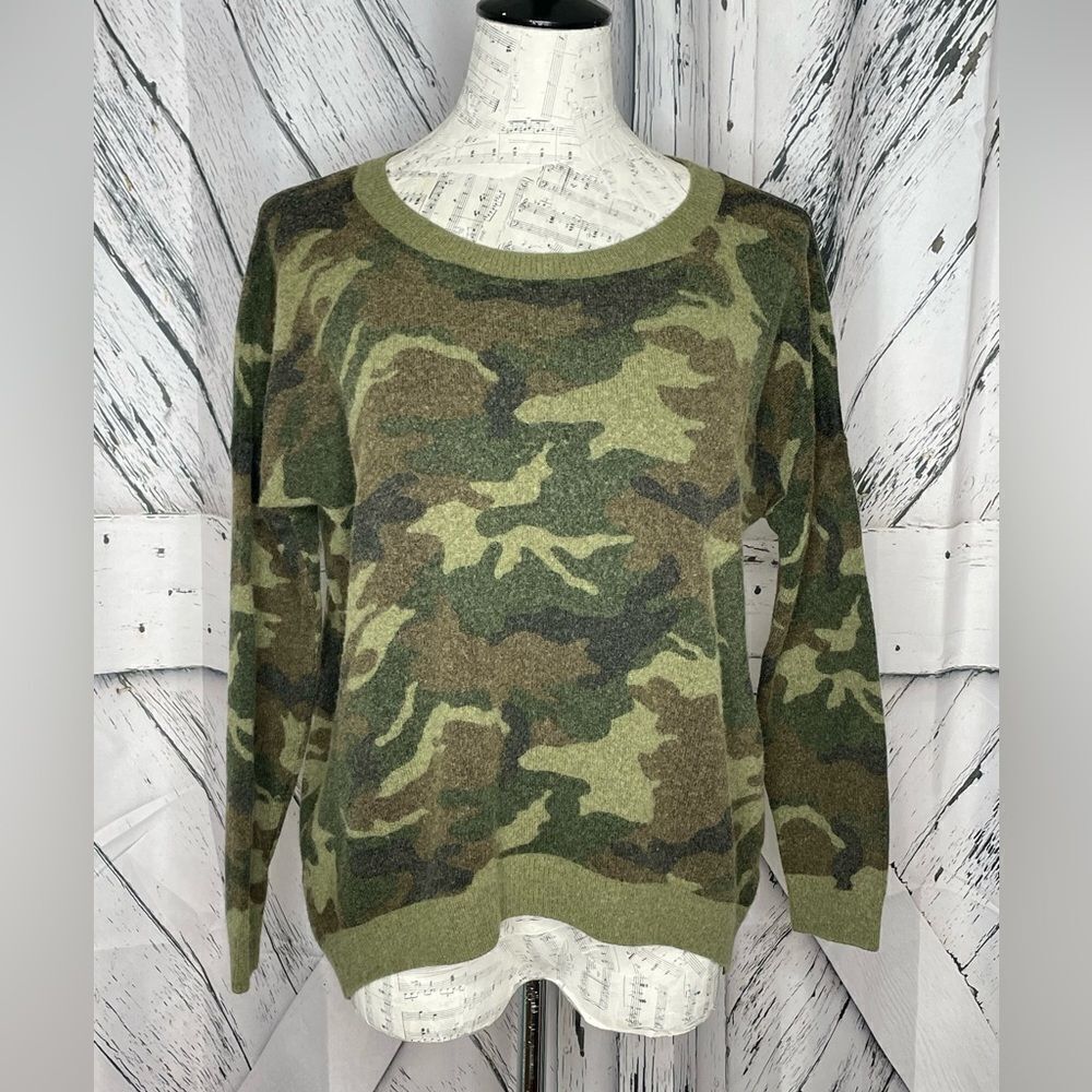 Acrobat Camouflage Wool/Cashmere Pullover Sweater High/Low S/XS